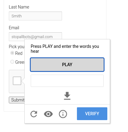 Audio CAPTCHA