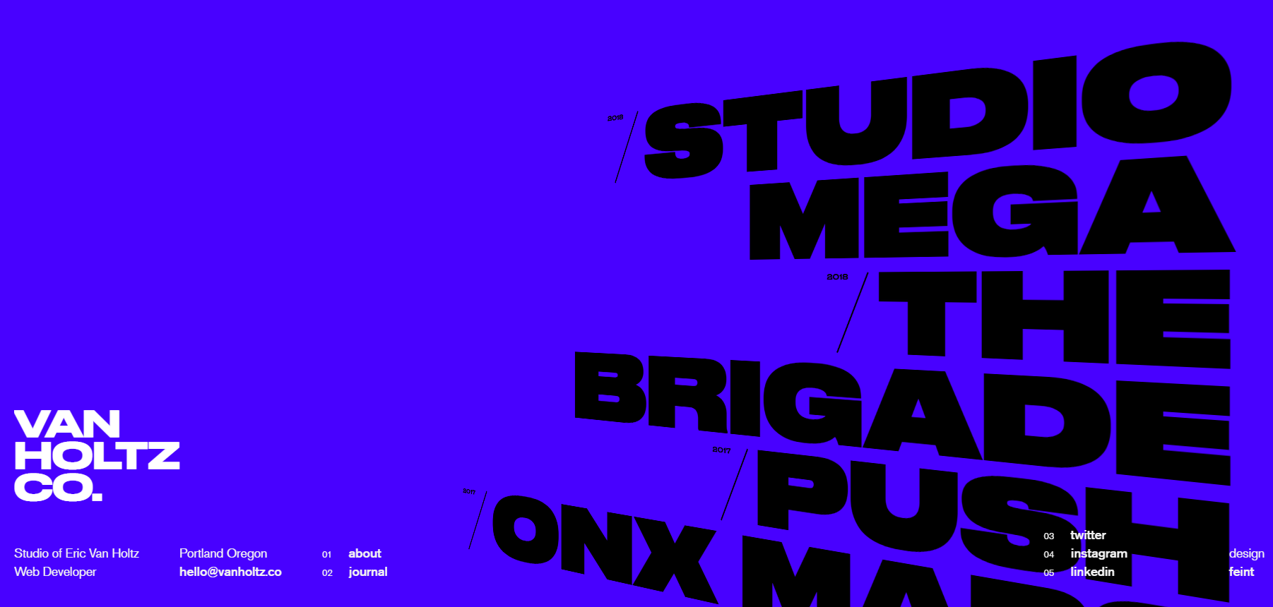 Eric Van Holtz Portfolio Screenshot