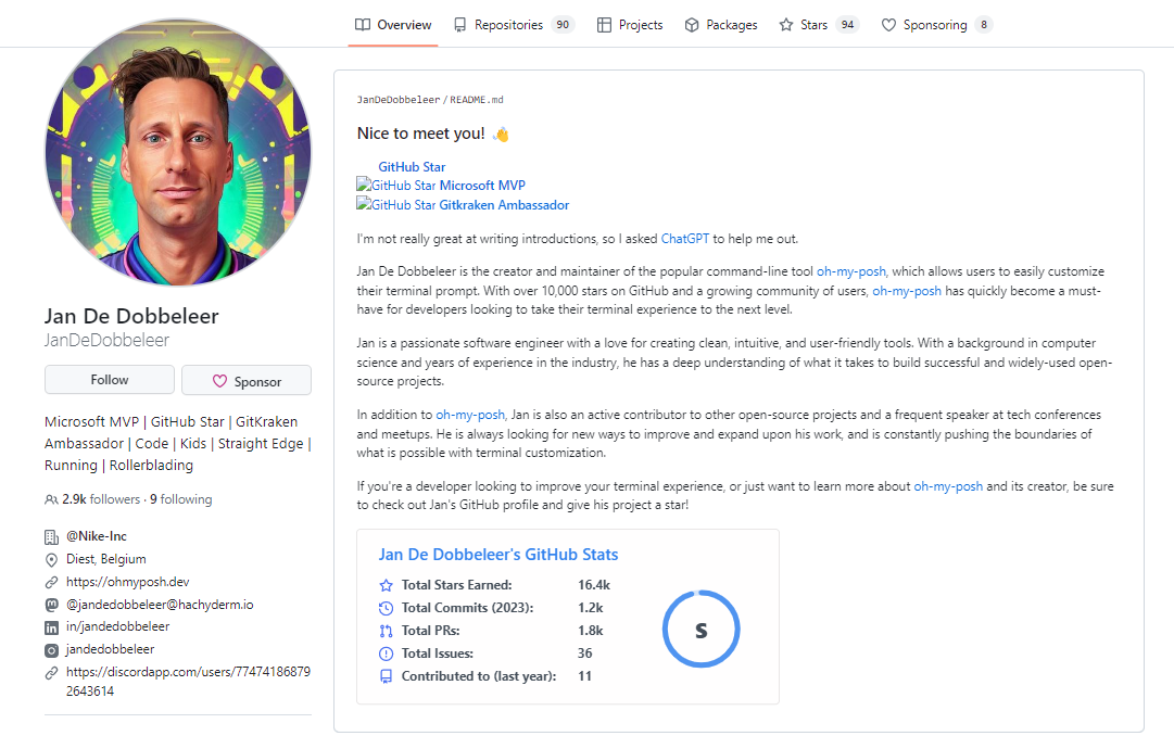 Jan De Dobbeleer's GitHub profile