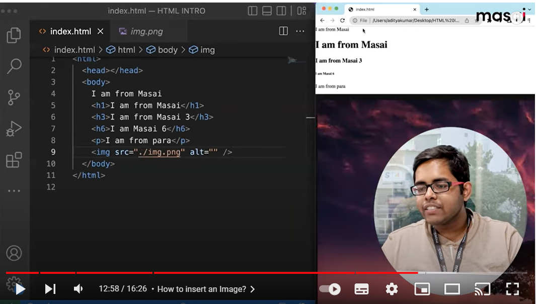 Screenshot from the video explaining image tag