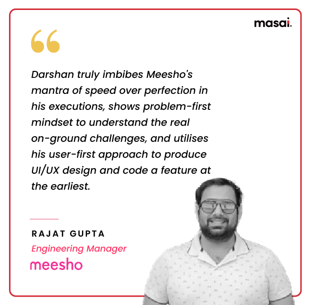 Rajat's quote about Darshan