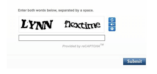 reCAPTCHA screenshot