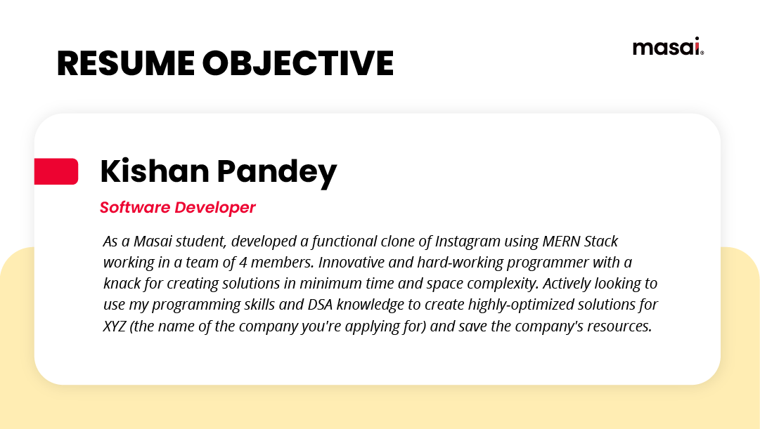 Example of resume objective