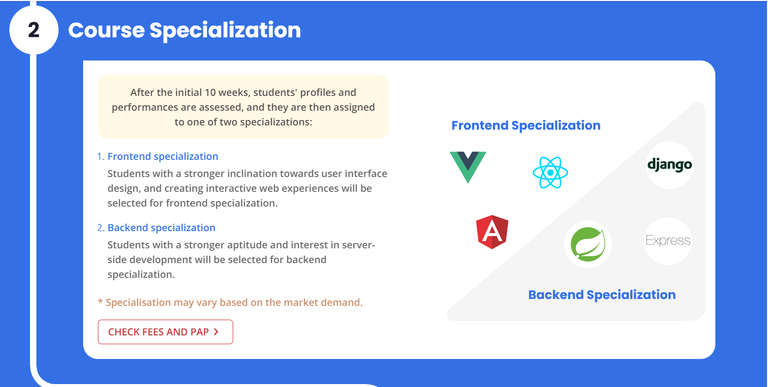Course Specialisation Screenshot